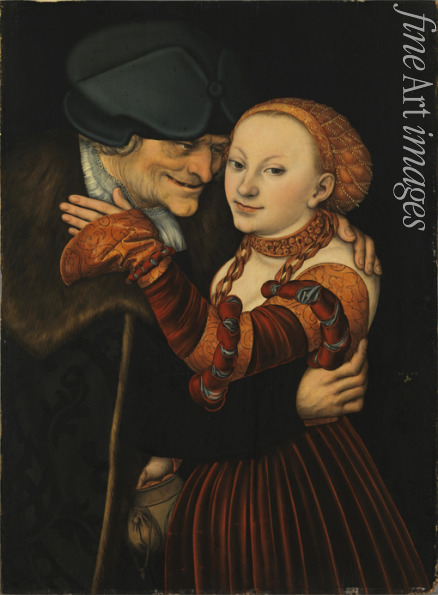 Cranach Lucas the Elder - The Unequal Couple
