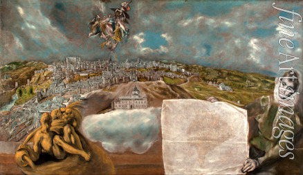 El Greco Dominico - Ansicht und Plan von Toledo