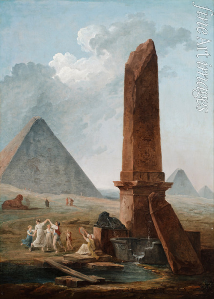 Robert Hubert - Die Farandole inmitten von ägyptischen Denkmäler