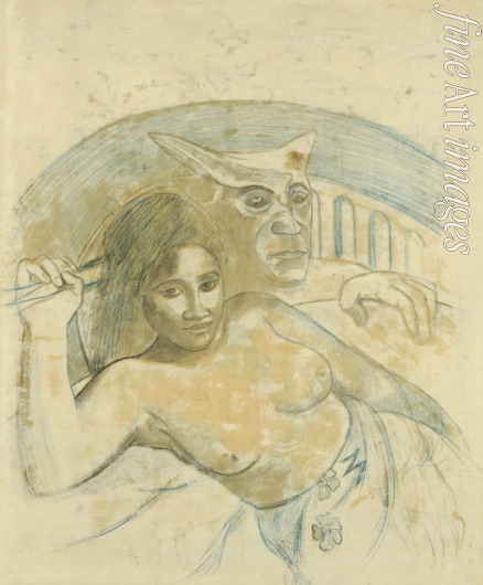 Gauguin Paul Eugéne Henri - Tahitische Frau mit bösen Geist