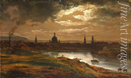 Dahl Johan Christian Clausen - Dresden by Moonlight