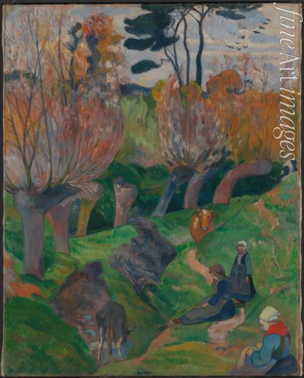 Gauguin Paul Eugéne Henri - Brittany Landscape with cows