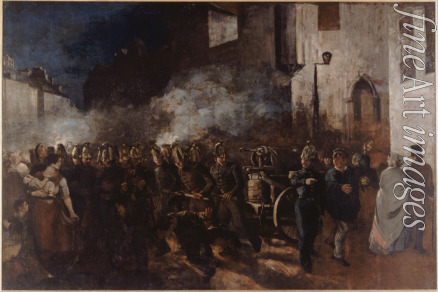 Courbet Gustave - Feuerwehrleute eilen zu einem Brand