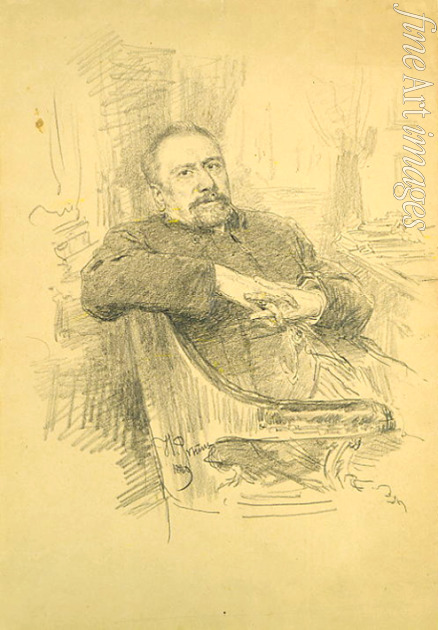 Repin Ilya Yefimovich - Portrait of the author Nikolai Leskov (1831-1895)