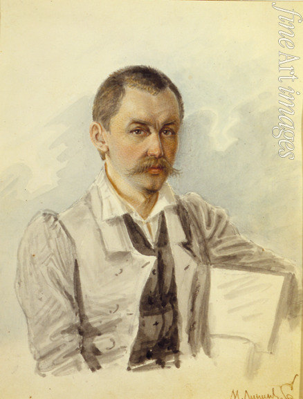 Bestuzhev Nikolai Alexandrovich - Portrait of Decembrist Mikhail Lunin (1787-1845) in the Peter prison