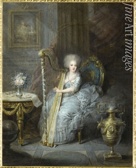 Leclercq Charles Emmanuel Joseph - Portrait of Élisabeth Philippine Marie Hélène de Bourbon (1764-1794) playing the harp