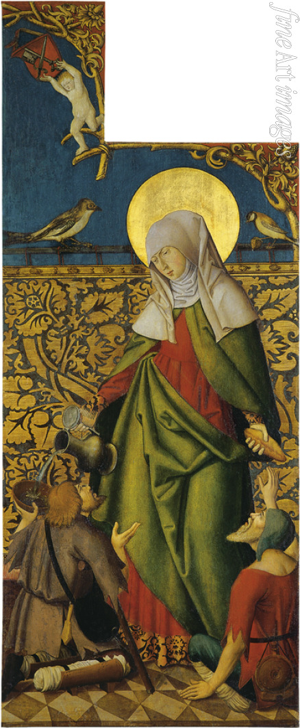 Schwäbischer Meister - Heilige Elisabeth mit zwei Bettlern