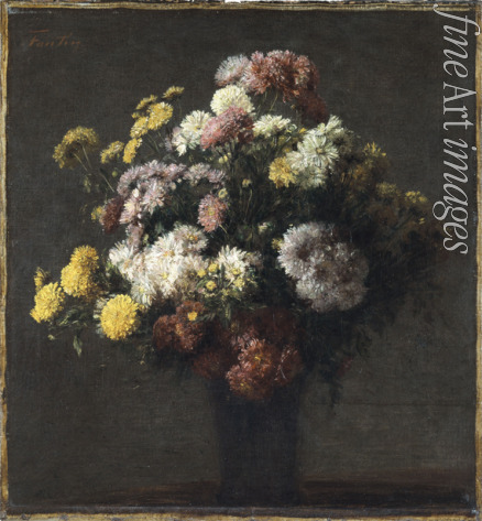 Fantin-Latour Henri - Vase mit Chrysanthemen