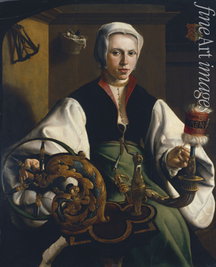 Heemskerck Maarten Jacobsz van - Portrait of a Lady spinning