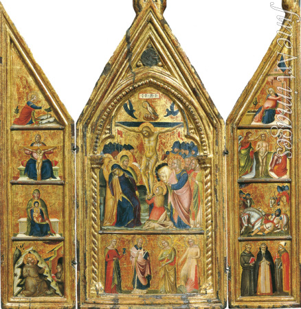 Veneziano Lorenzo - Portable Triptych with a central Crucifixion
