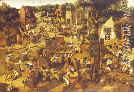Brueghel Pieter der Jüngere - Jahrmarkt mit Theatervorstellung