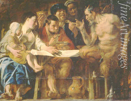 Jordaens Jacob - Satyr and peasant family