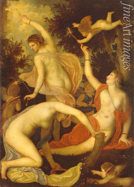 Padovanino - Graces and cupid