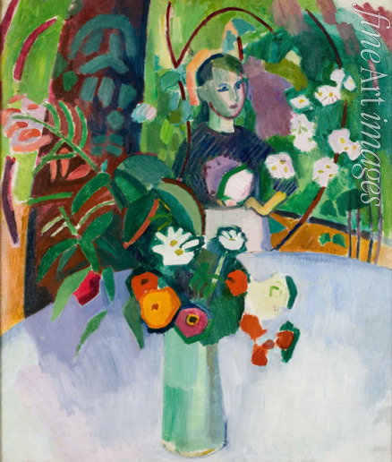 Dufy Raoul - Jeanne with Flowers