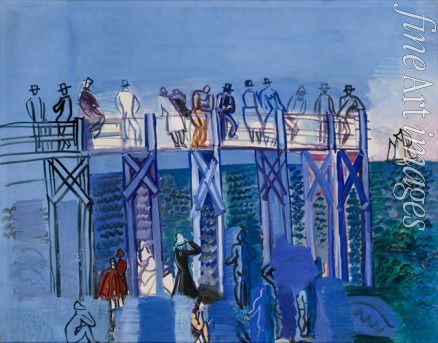 Dufy Raoul - The Pier and the Beach at Le Havre
