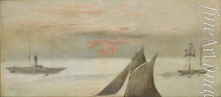 Manet Édouard - Boats at Sea, Sunset