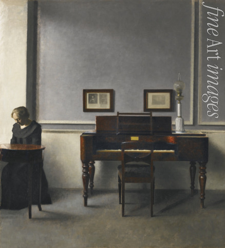 Hammershøi Vilhelm - Ida in einem Interieur mit Klavier