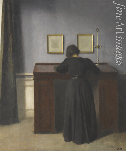 Hammershøi Vilhelm - Ida Standing at a Desk
