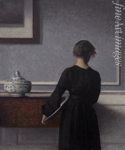 Hammershøi Vilhelm - Interior with Young Woman from Behind