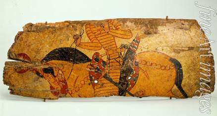Sogdische Kunst - Schild mit einem Reiter (Fragment)