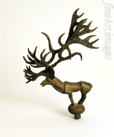 Ancient Altaian Pazyryk Burial Mounds - A gilded wooden figurine of a deer (Terminal)