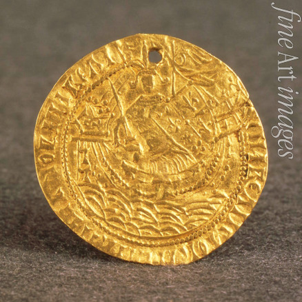 Numismatik Russische Münzen - Münze (Korabelnik) des Zaren Iwan III. (Revers: Herrscher auf seinem Schiff)