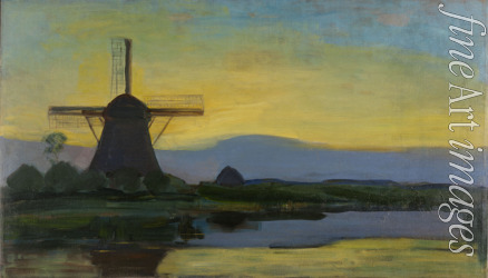 Mondrian Piet - Windmühle bei Nacht