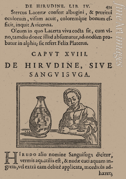 Van Den Bossche Guillaume - Die Blutegelbehandlung. Aus Historia medica, in qua libris IV.