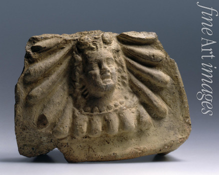 Antique Art - Roof Tile Decorated with the Depiction of Dionysus's Head