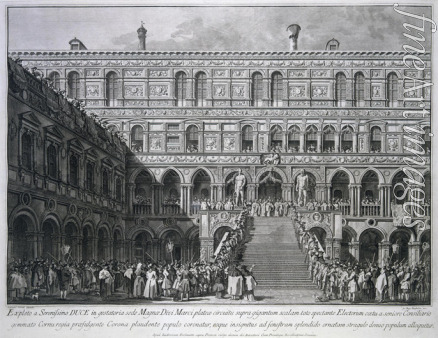 Brustolon Giambattista - Die Dogenkrönung auf der Scala dei Giganti im Hof des Dogenpalastes