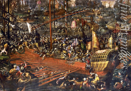 Vicentino Andrea - Die Seeschlacht von Lepanto am 7. Oktober 1571 (Detail)