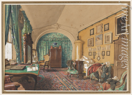 Tolstoy Sergei Nikolayevich - Interior of a Man's Living Room