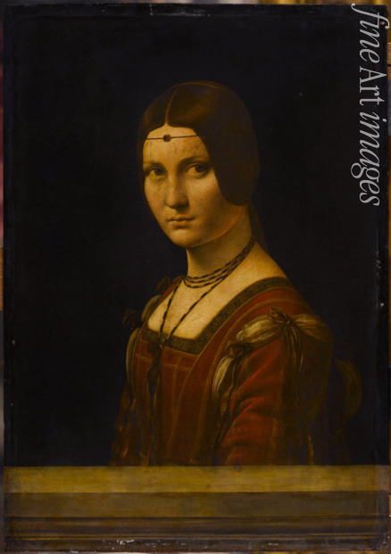 Leonardo da Vinci (School) - Portrait of an Unknown Woman, called La Belle Ferronnière