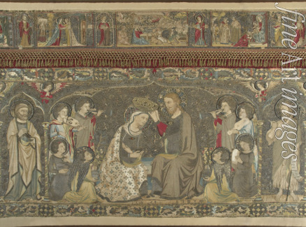 Cambi Jacopo - Die Krönung Mariä zwischen vierzehn Heiligen und acht Engeln (Kirchliche Stickerei)