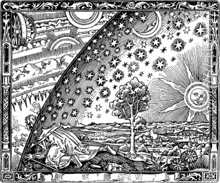 Unbekannter Künstler - Die Form des Himmels (Flammarions Holzstich). Aus L'atmosphère. Météorologie populaire von Camille Flammarion