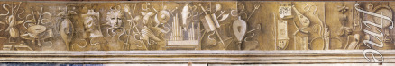 Giorgione - Arti liberali. Fries mit Grisaille-Freske im Casa Pellizzari