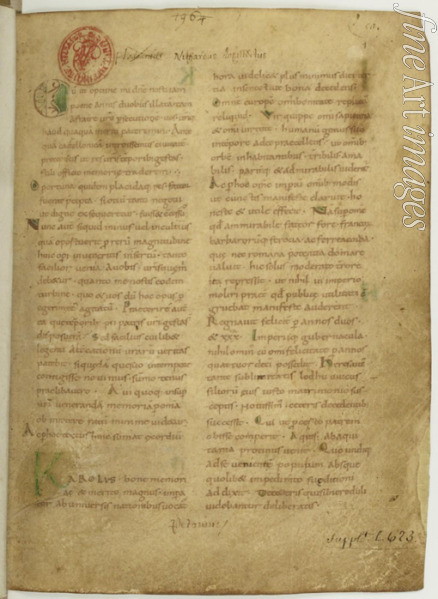 Unbekannter Meister - Historia Brittonum von Nennius. Erste Seite von Manuskript