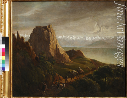 Lermontov Mikhail Yuryevich - Caucasian landscape with camels