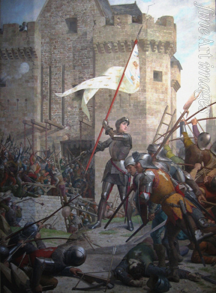Lenepveu Jules Eugène - Joan of Arc in armour before Orléans