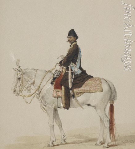 Zichy Mihály - Equestrian Portrait of Naser al-Din Shah Qajar (1831-1896)