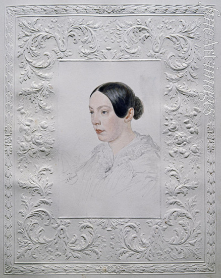 Briullov Alexander Pavlovich - Portrait of Adelaida Alexandrovna Senkovskaya (1800-1858), née Baroness von Rahl