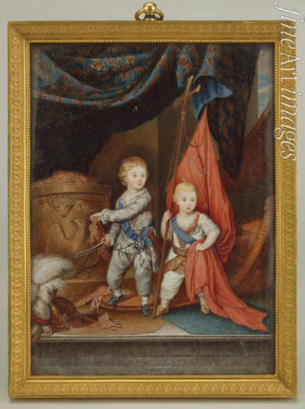 Anonymous - Portrait of Grand Dukes Alexander Pavlovich and Constantine Pavlovich as children