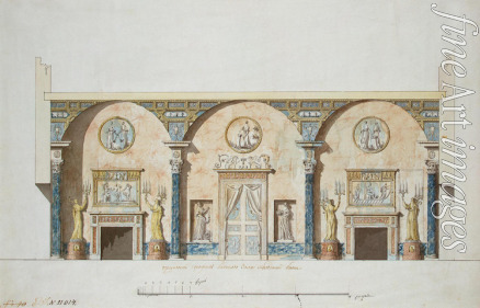 Cameron Charles - Design for the main hall in the Agate Pavilion at Tsarskoye Selo