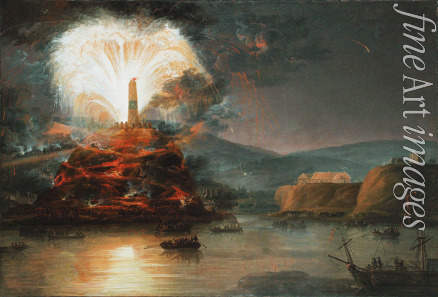Plersch Jan Bogumil - Fireworks at Kaniow in honor of Catherine II in 1787