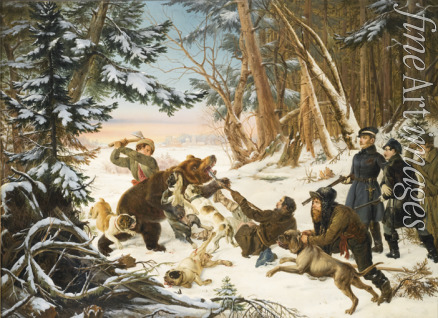 Grashof Otto - The Tsarevich Alexander Nikolaevich on a Bear hunt on the Outskirts a Moscow