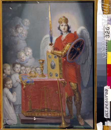 Borowikowski Wladimir Lukitsch - Die Kinder des Kaisers Paul I. am Altar, vom Erzengel Michael beschützt