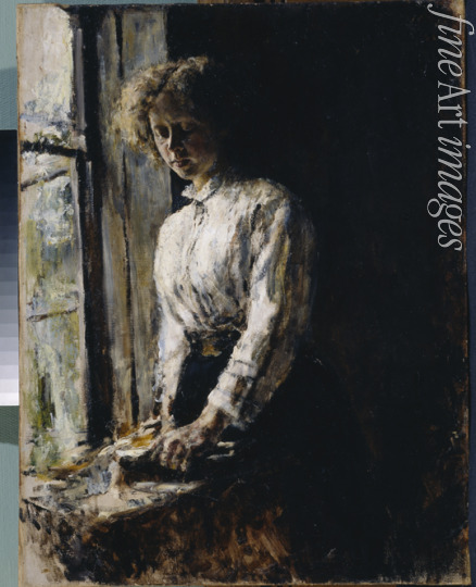 Serov Valentin Alexandrovich - At the window. Portrait of Olga Fyodorovna Trubnikova