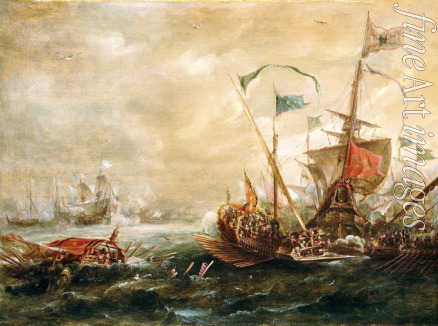 Eertvelt Andries van - Gefecht zwischen einer spanischen Galeone und Barbaresken-Korsaren