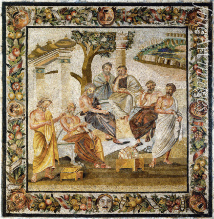 Classical Antiquities - Platonic Academy. Mosaic from Pompeii