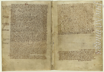 Historisches Dokument - Vers über Magna Carta in der Chronik von Melrose